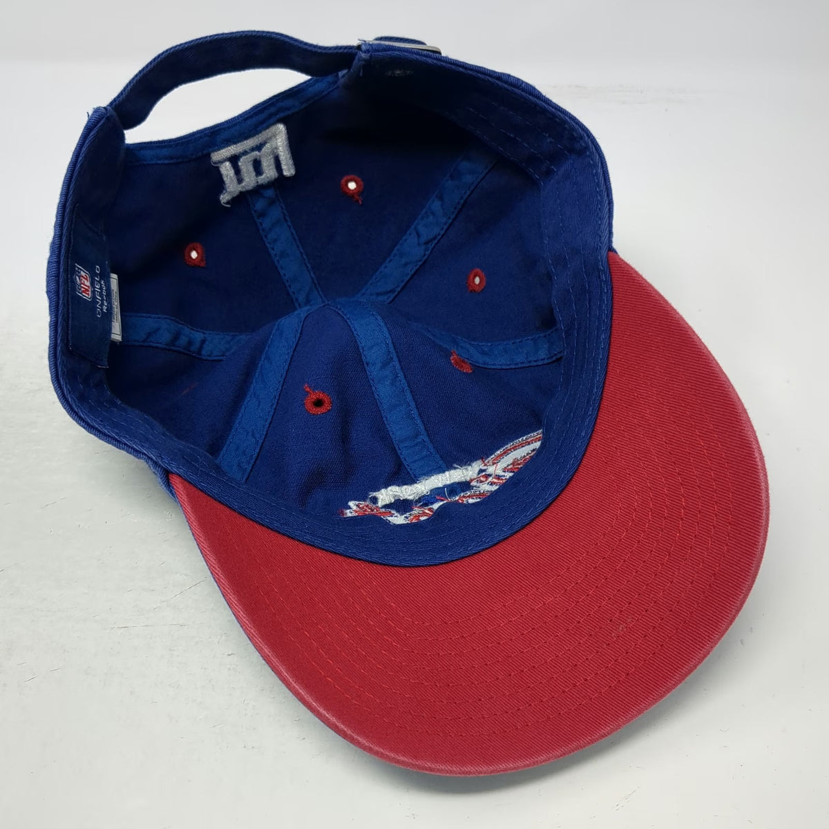 Reebok NFL New York Giants Hat Blue One Size Cap Embroidered Slideback Onfield