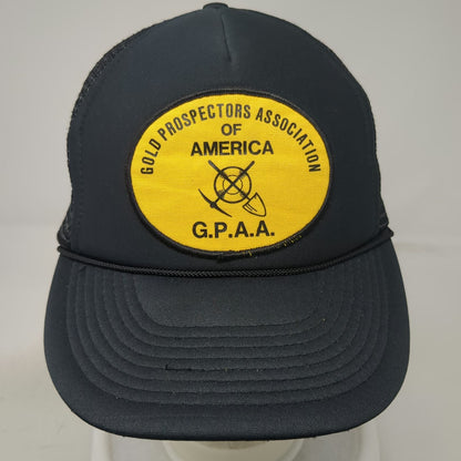 Camco Black Trucker Hat OSFM Mesh Gold Prospectors Association America GPAA Rope