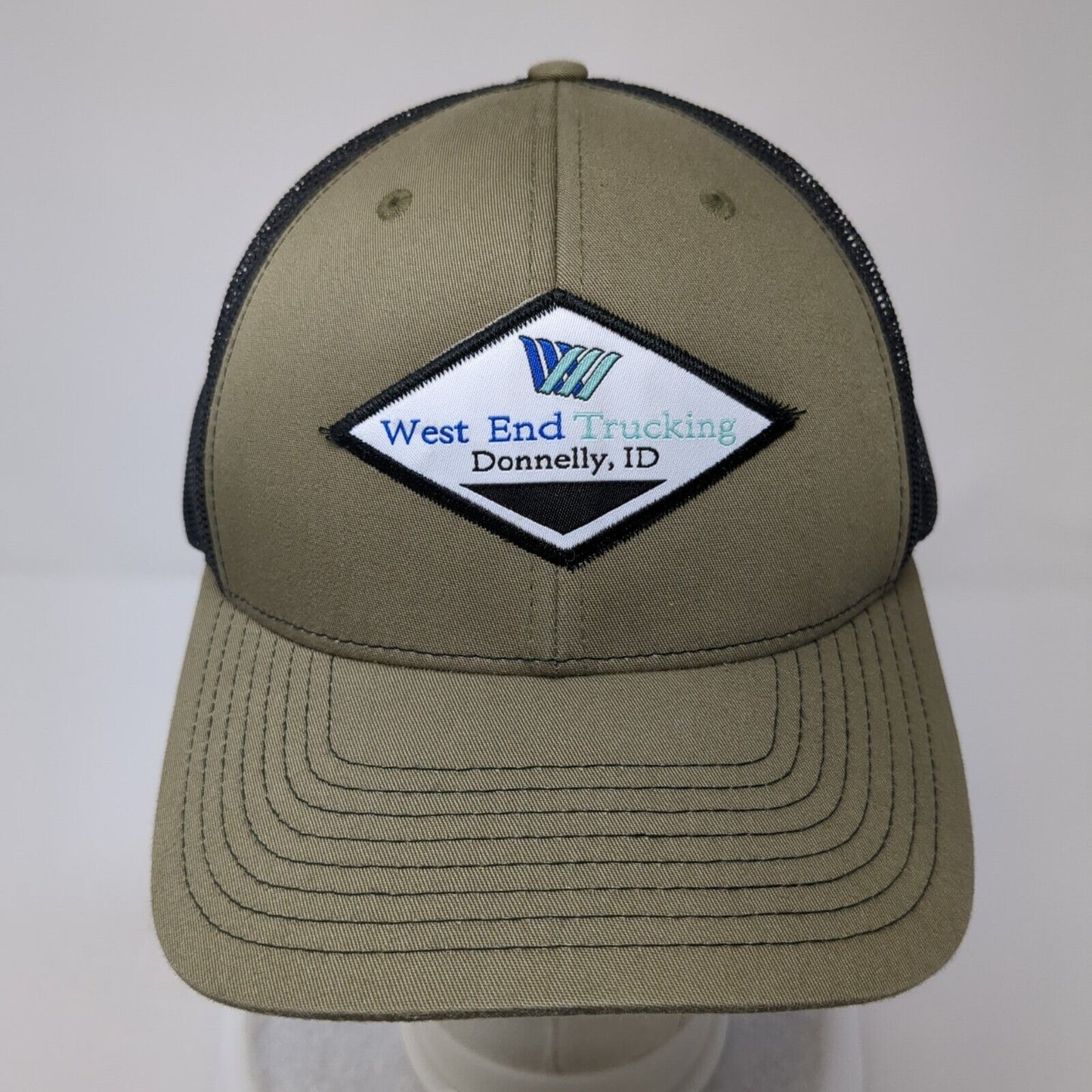 West End Trucking Donnelly ID Snapback Trucker Hat Green OS Mesh Back Richardson