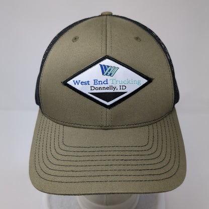West End Trucking Donnelly ID Snapback Trucker Hat Green OS Mesh Back Richardson