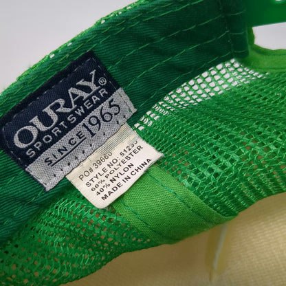 Ouray Trucker Hat Green White One Size Glacier Anglers Montana Fishing Snapback