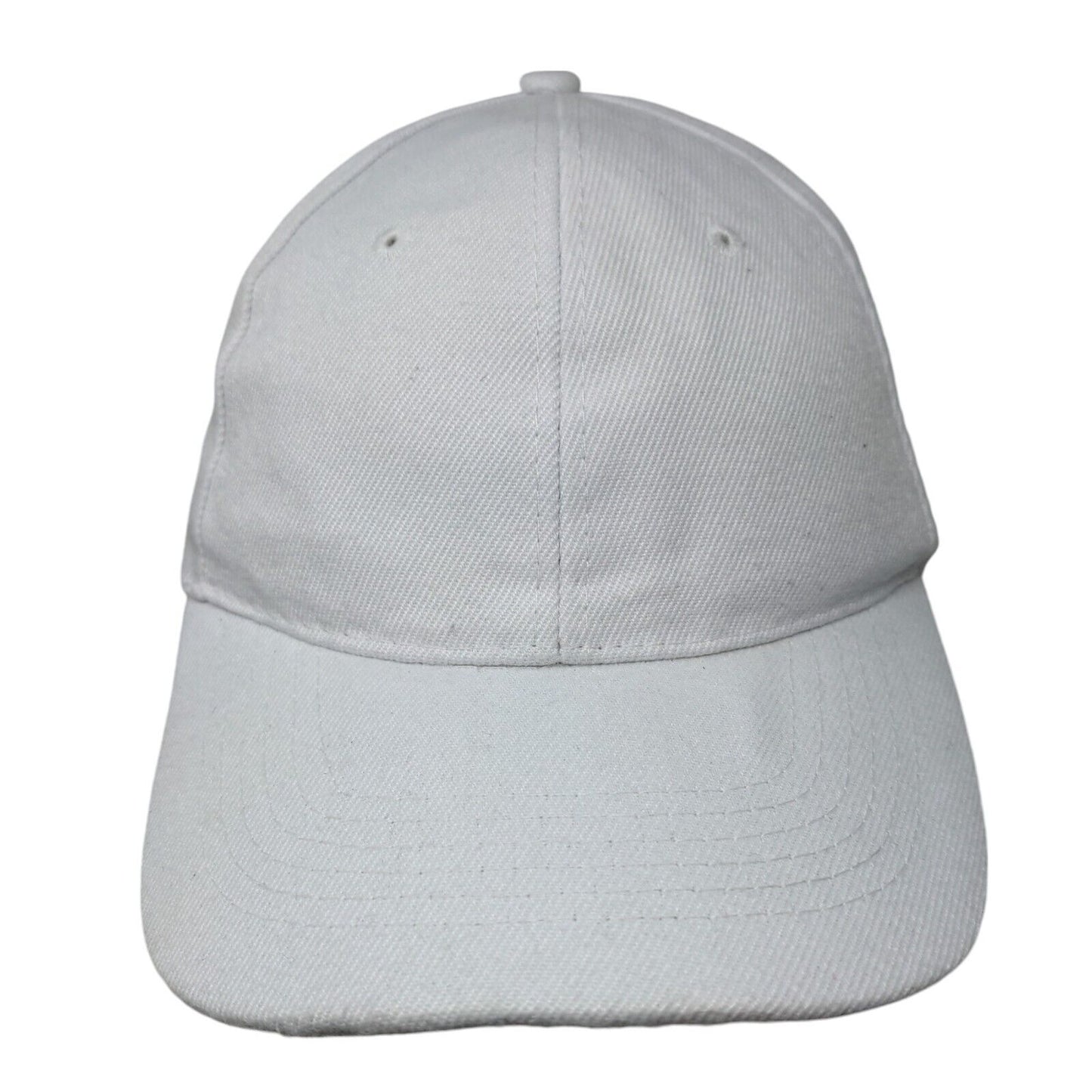 Unbranded Srapback Hat White One Size Adjustable Vented Holes 6 Panel Blank