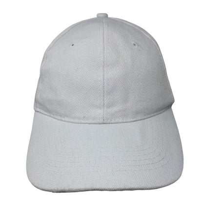 Unbranded Srapback Hat White One Size Adjustable Vented Holes 6 Panel Blank