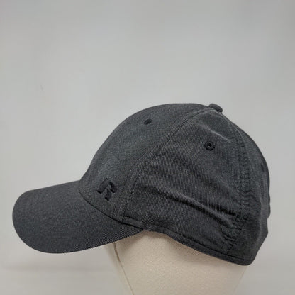 Russell Fitted Hat Gray S/M Lightweight Embroidered Logo Vented Holes 6 Panel