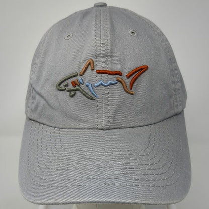 Greg Norman Baseball Cap Gray One Size Shark Logo Golf Adjustable Hat Cotton
