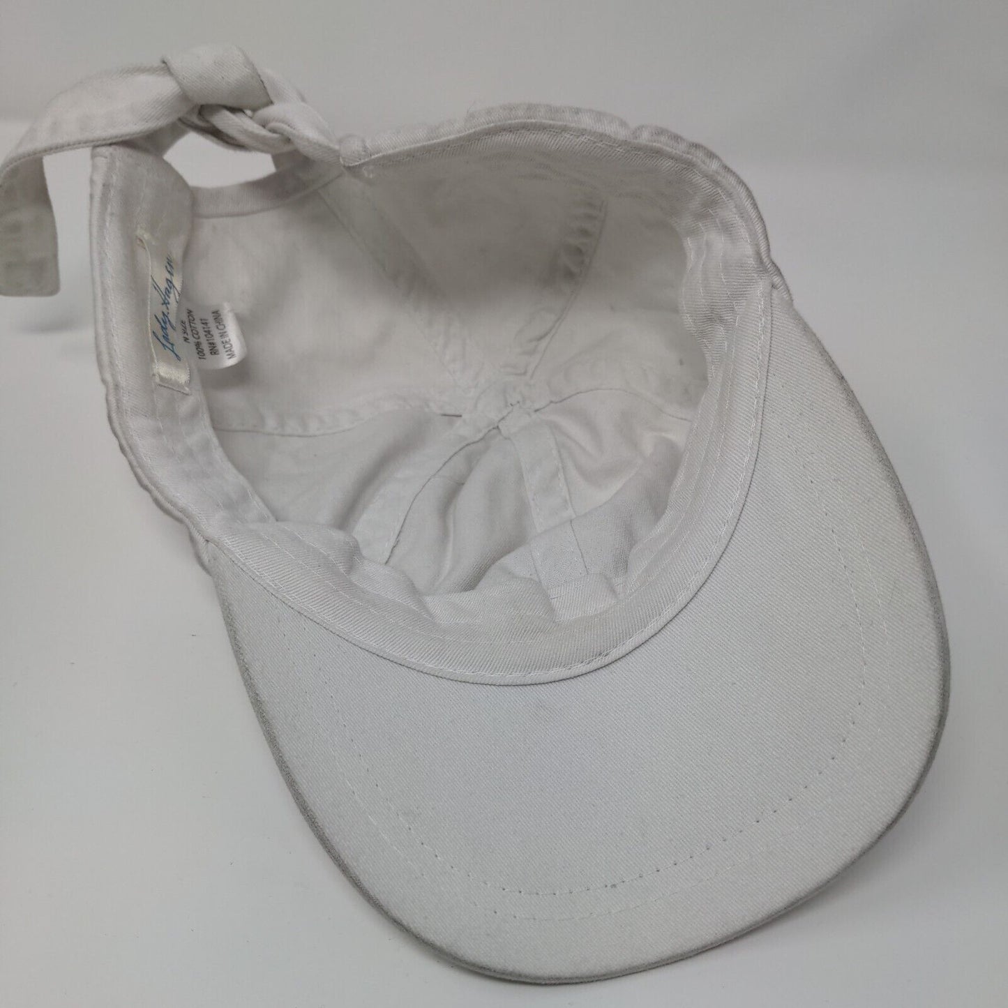 Lady Hagen Tie Back Hat White One Size Golf Tee Rhinestone 6 Panel