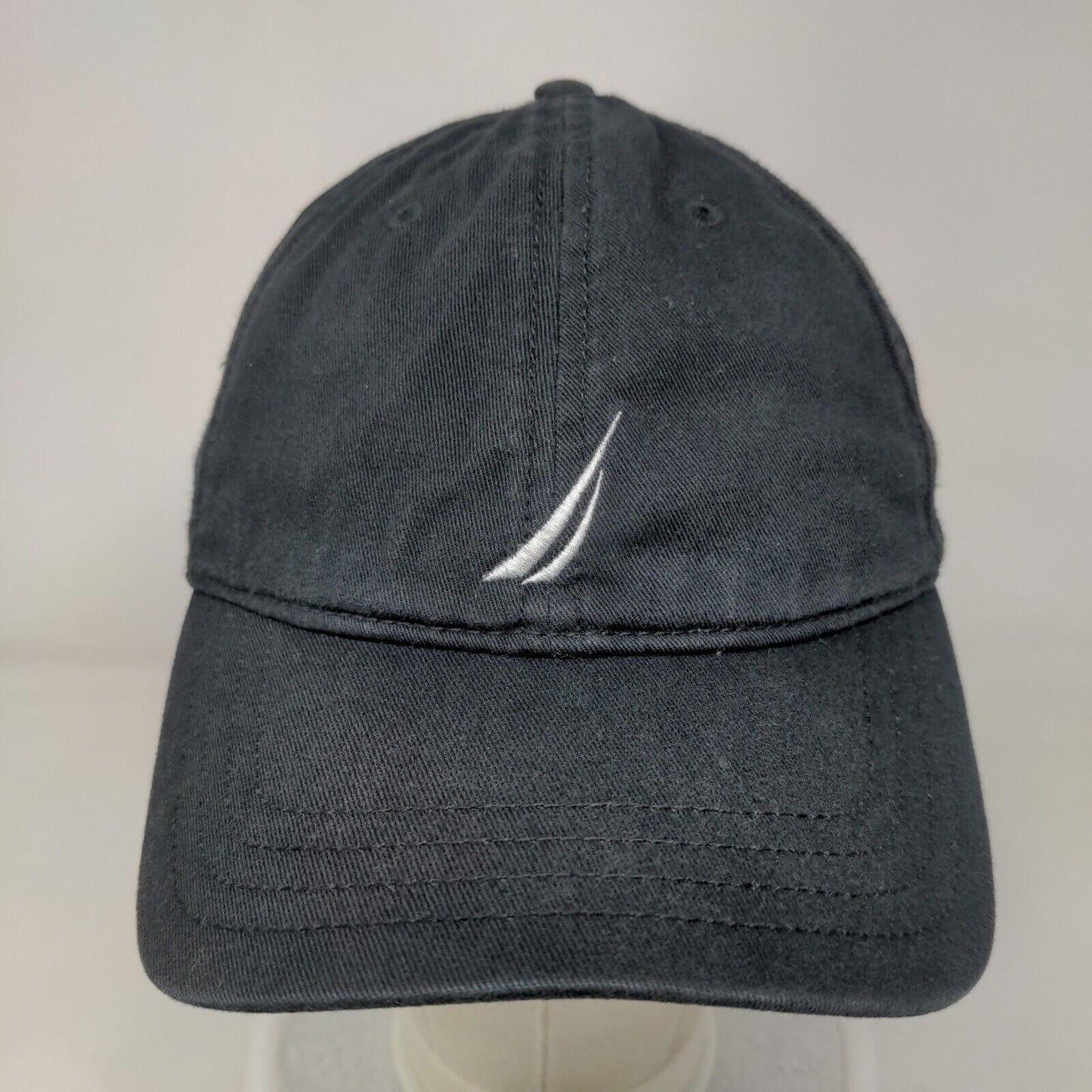 Nautica Slideback Hat Black One Size Adjustable Embroidered Logo 6 Panel