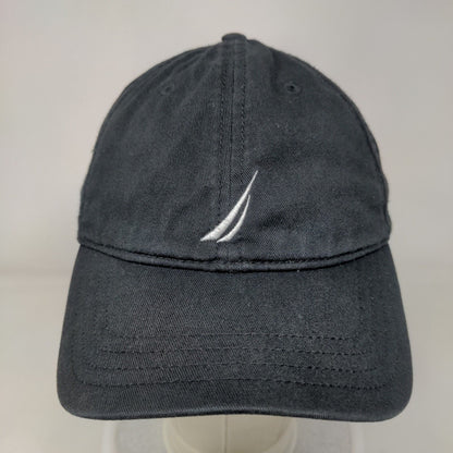 Nautica Slideback Hat Black One Size Adjustable Embroidered Logo 6 Panel