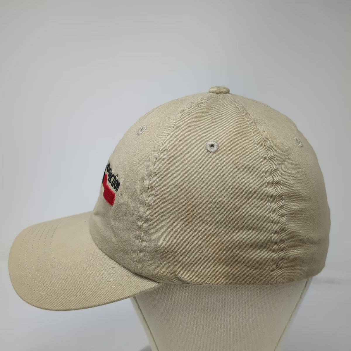 Port Authority Cardinal Utility Construction Hat Beige XL Baseball Cap Fitted