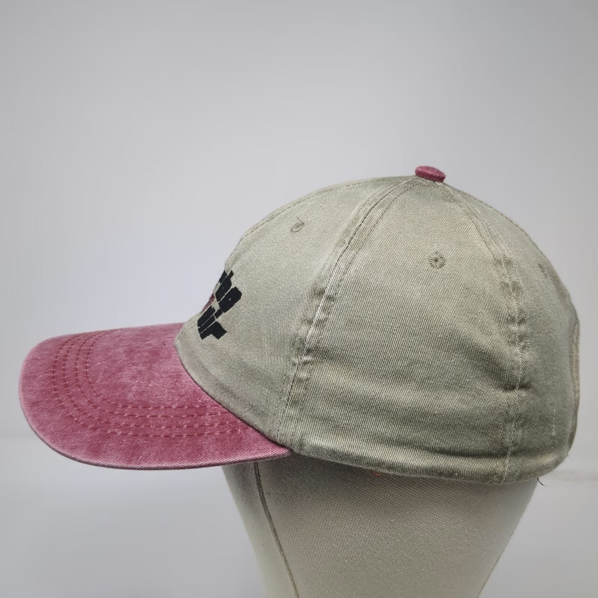 Port Authority Baseball Cap Beige Red One Size Turbo Air Logo Slideback Hat