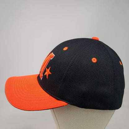 Marlboro Baseball Cap Black Orange S/M American Flag Performance Mesh Fitted Hat
