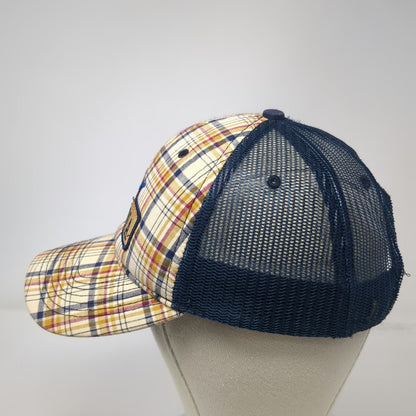 Bioworld Daytona Trucker Hat Blue Beige Plaid Mesh Snapback One Size Seagull