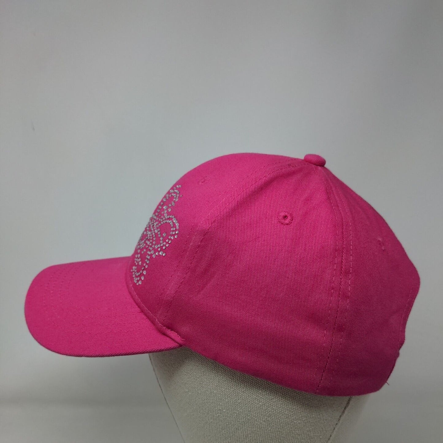 Pugs Bling Strapback Hat Pink One Size Adjustable Outdoor 6 Panel