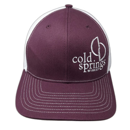 Richardson 112 Trucker Hat Red One Size Cold Springs Winery Mesh Snapback Hat