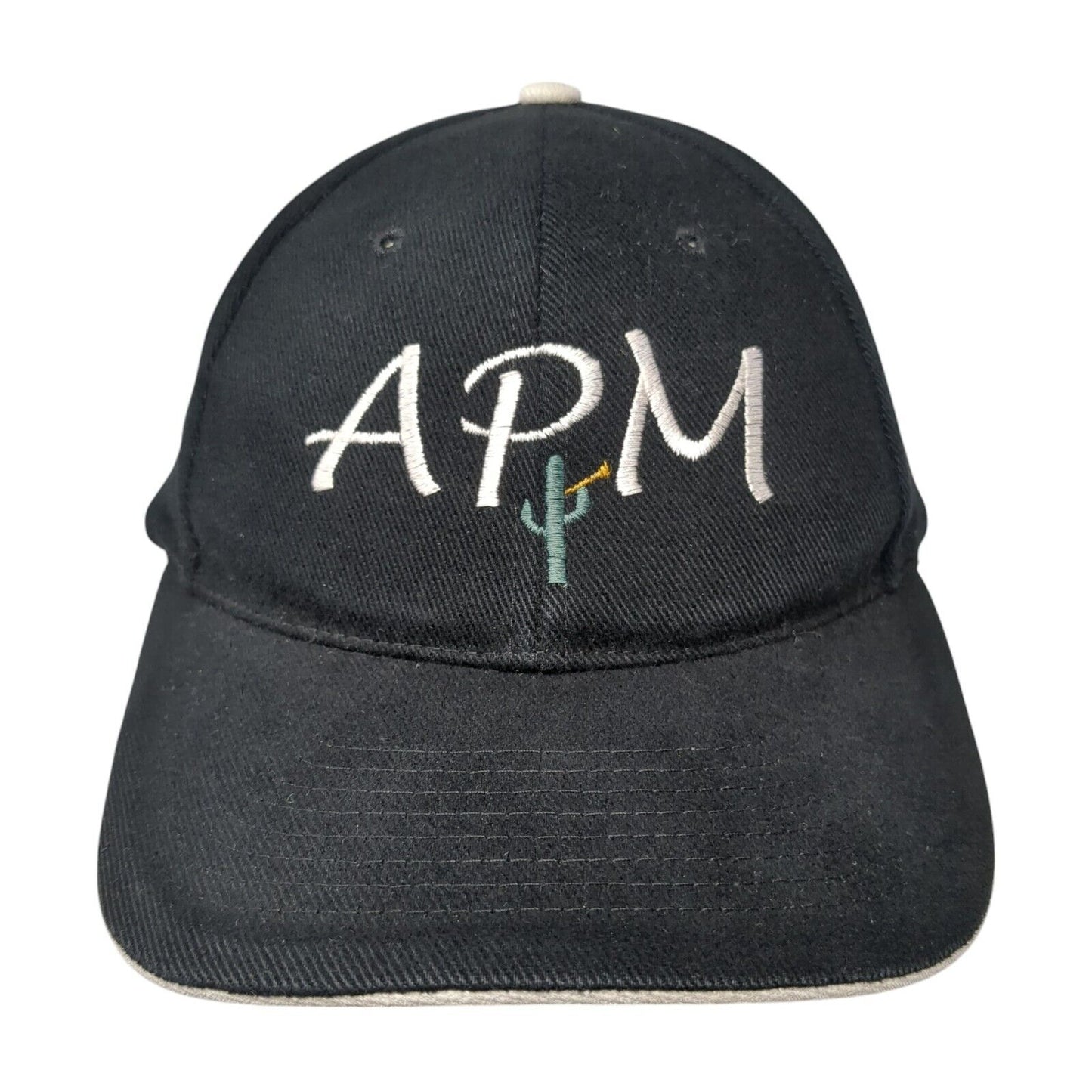APM Cactus Slideback Hat Black One Size Adjustable Embroidered Nissun