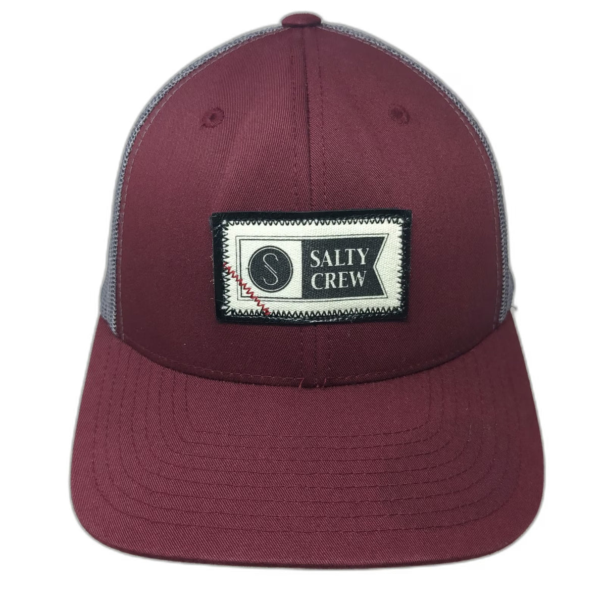 Salty Crew Red Baseball Cap One Size Mesh Back Snapback Patch Hat Adjustable