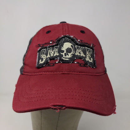 Smoke Men's Strapback Hat Red OSFA Embroidered Patch Logo Cotton Blend
