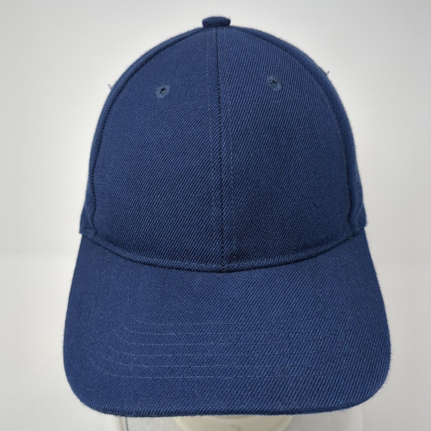 Unbranded Strapback Hat Blue One Size Adjustable Vented Holes 6 Panel Blank