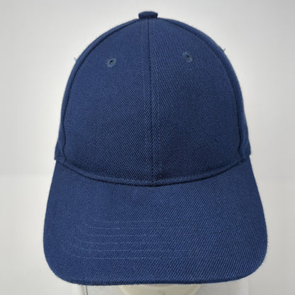Unbranded Strapback Hat Blue One Size Adjustable Vented Holes 6 Panel Blank