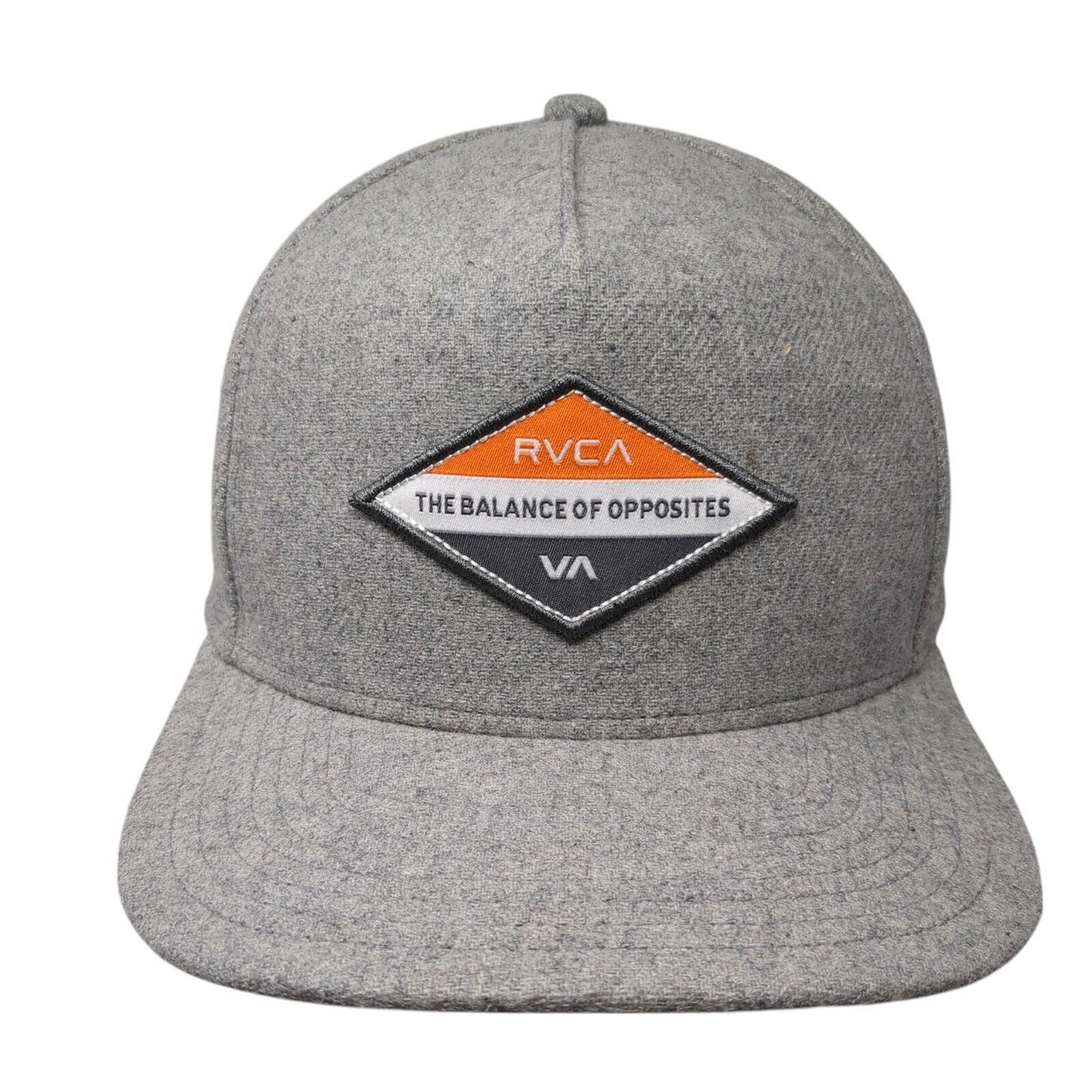 RVCA The Balance Of Opposites Patch Snapback Hat Gray One Size Mid Fit