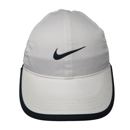 Nike Strapback Hat White One Size Black Trim Featherlight Dri-Fit