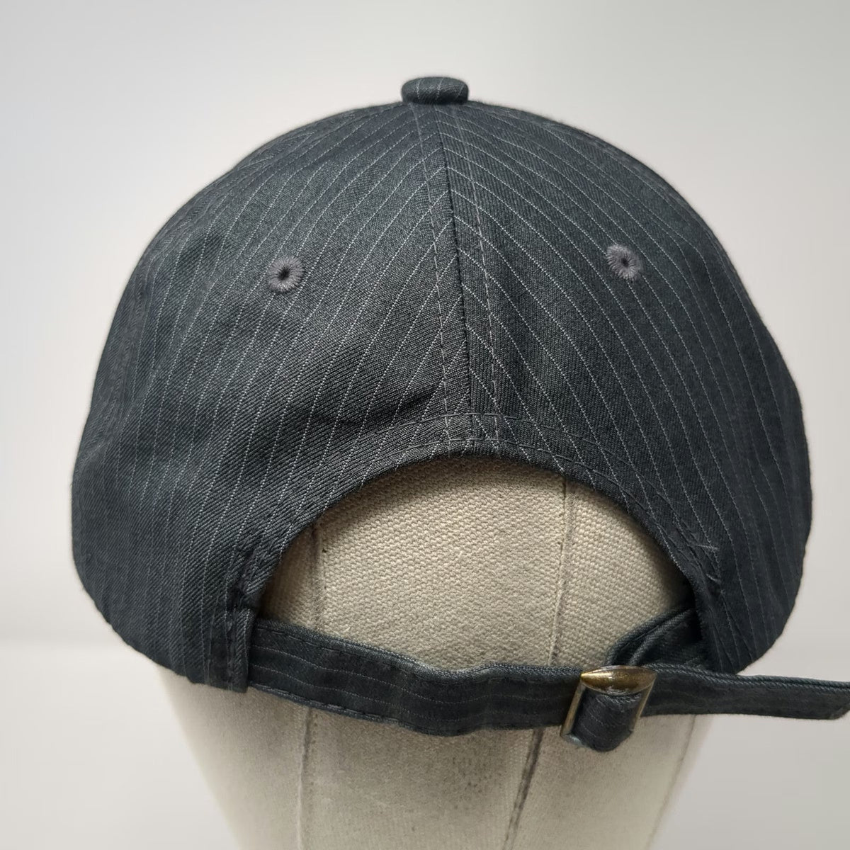 Paris Pinstripe Baseball Cap Gray One Size Eiffel Tower Acrylic Slideback Hat