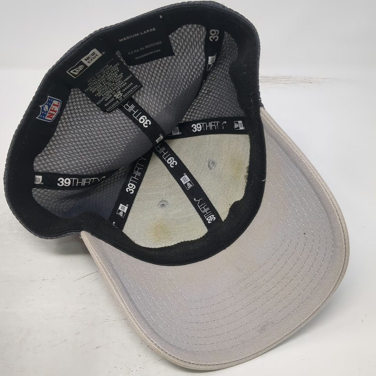 New Era Detroit Lions NFL Baseball Cap Gray L 39THIRTY Mesh Embroidered Logo