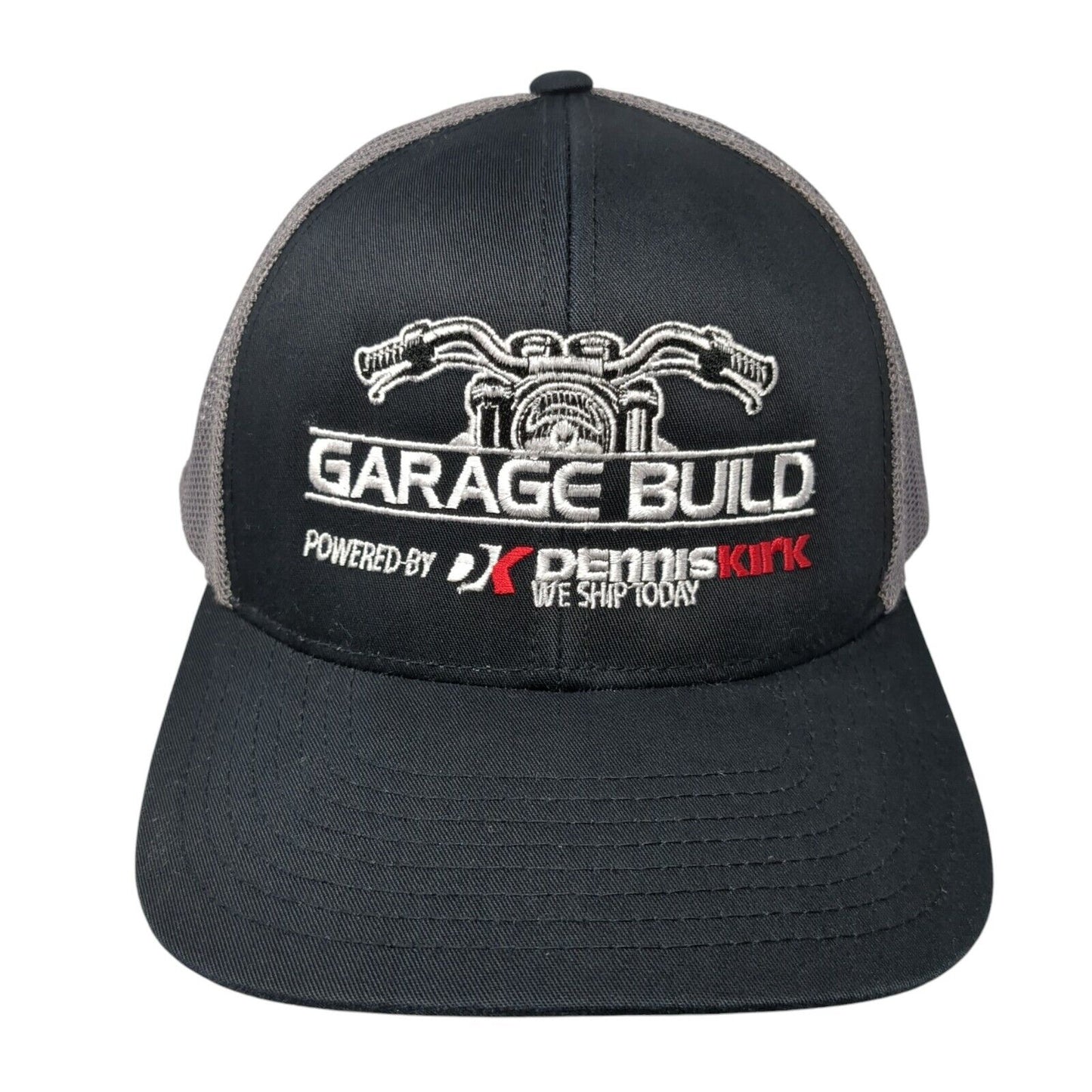 Garage Build Dennis Kirk Snapback Trucker Hat Black One Size Mesh Back