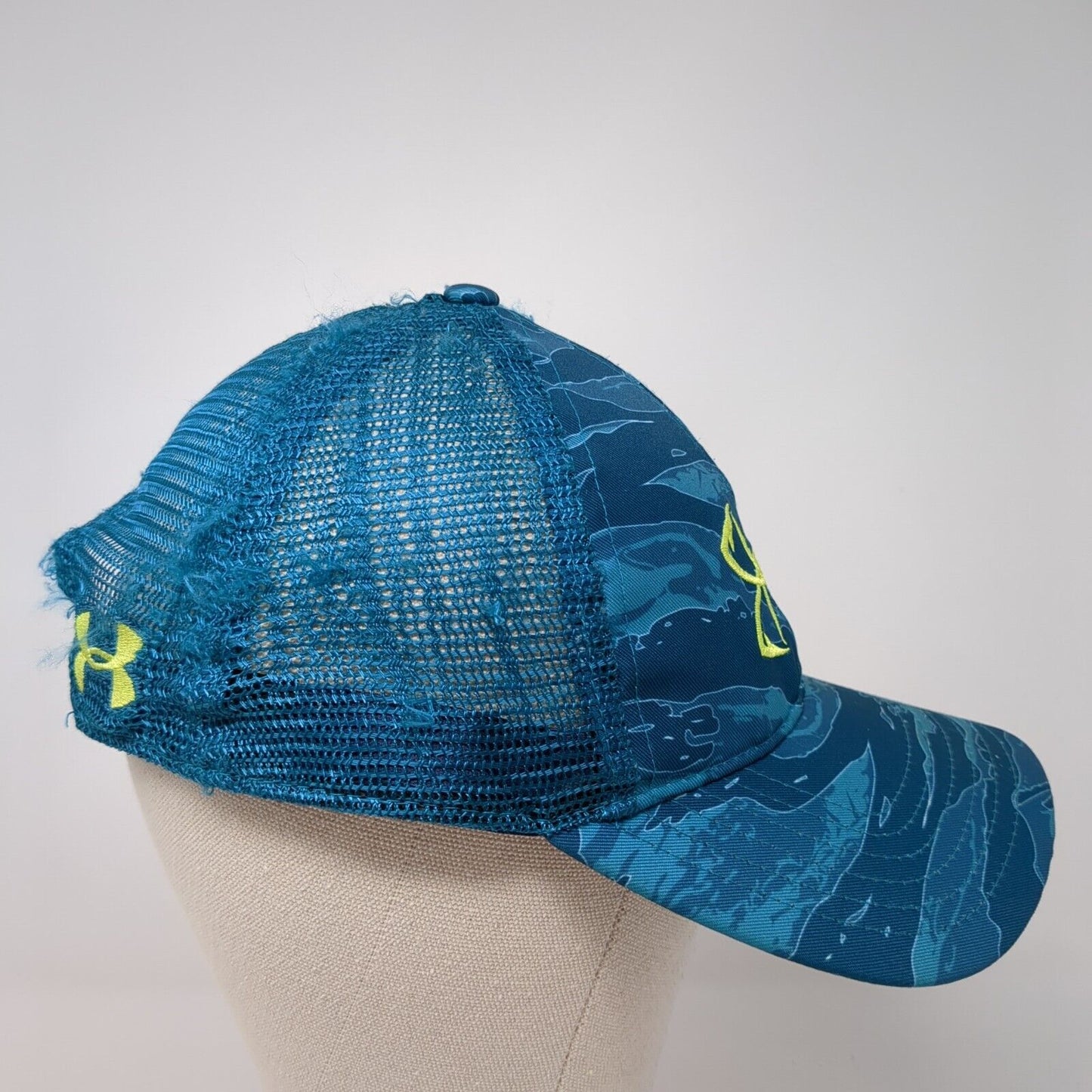 Under Armour Snapback Trucker Hat Blue One Size Adjustable Embroidered Mesh Back