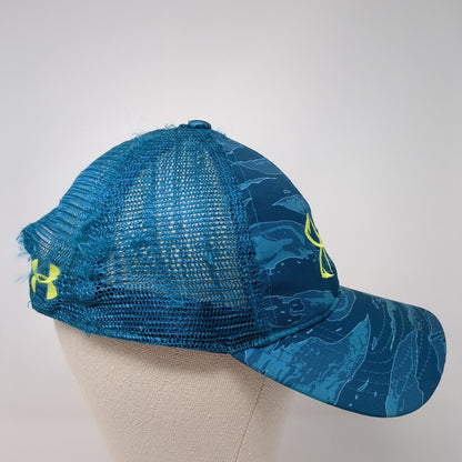 Under Armour Snapback Trucker Hat Blue One Size Adjustable Embroidered Mesh Back