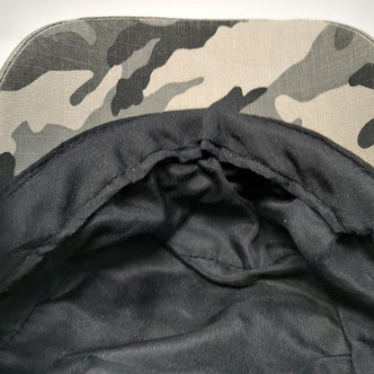 D&Y Army Cap Gray Camo One Size Cotton Military Style Elastic Hat Eyelets Metal
