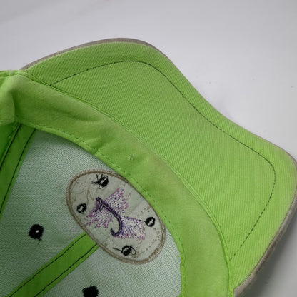 Baseball Cap Green One Size Purple Fishing Fly Lure Slideback Tan Contrast Hat