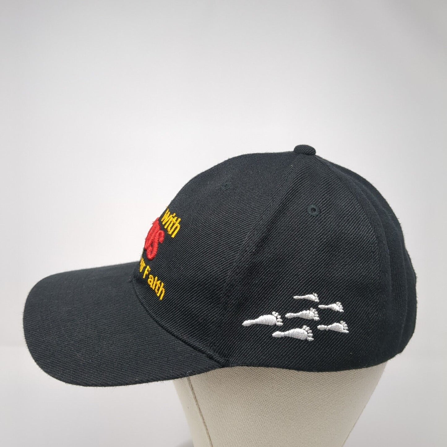 Walk With Jesus Exercise Your Faith Baseball Cap Black OS Adjustable Embroidered