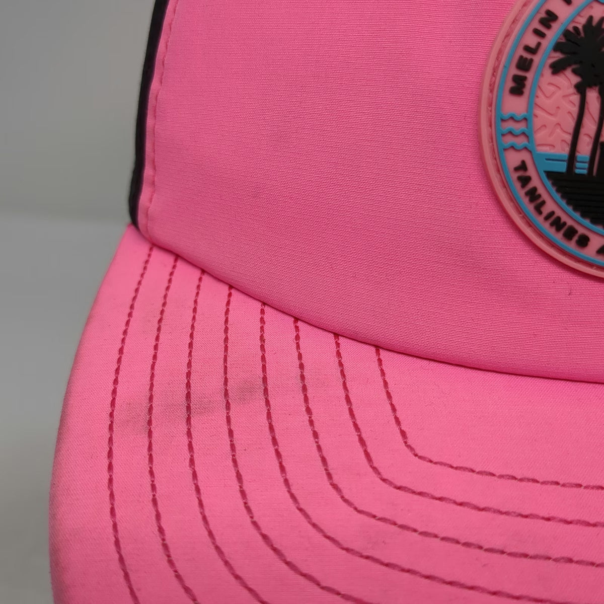 Melin Trucker Hat Pink S Hydro Neon Collection Perforated Snapback Palm Trees