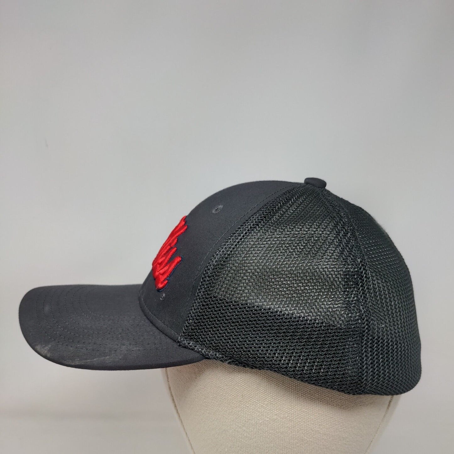 Ole Miss Rebels Fitted Mesh Back Hat Nike Legacy 91 Dri Fit Gray NCAA