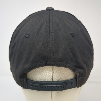 Volcom Snapback Black One Size Hat Embroidered Stone Logo Flat Brim 6 Panel