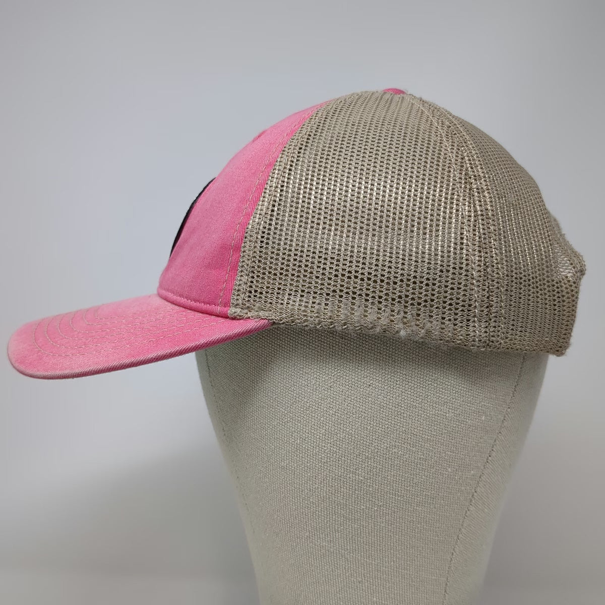 Fahrenheit Stanley Idaho Mountain Patch Pink Trucker Hat One Size Mesh Snapback