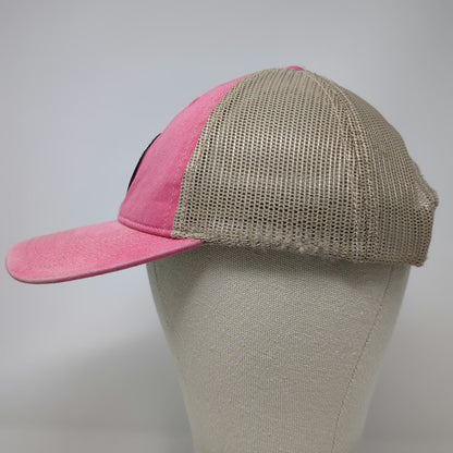 Fahrenheit Stanley Idaho Mountain Patch Pink Trucker Hat One Size Mesh Snapback