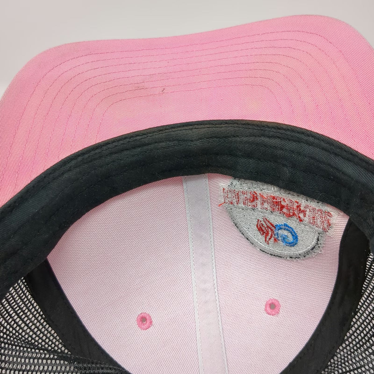 Richardson Trucker Hat Pink Black One Size Mesh Back Snapback Restoration Logo