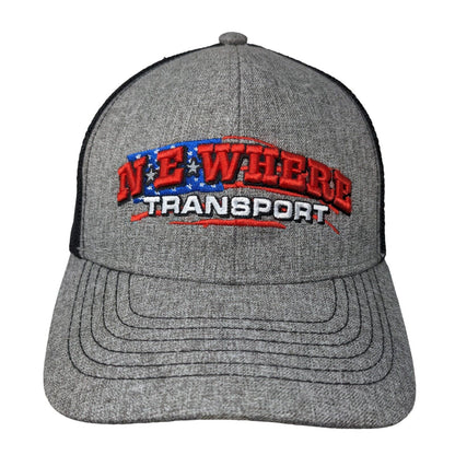 NE Where Transport Snapback Mesh Back Trucker Hat Gray One Size Colorblock