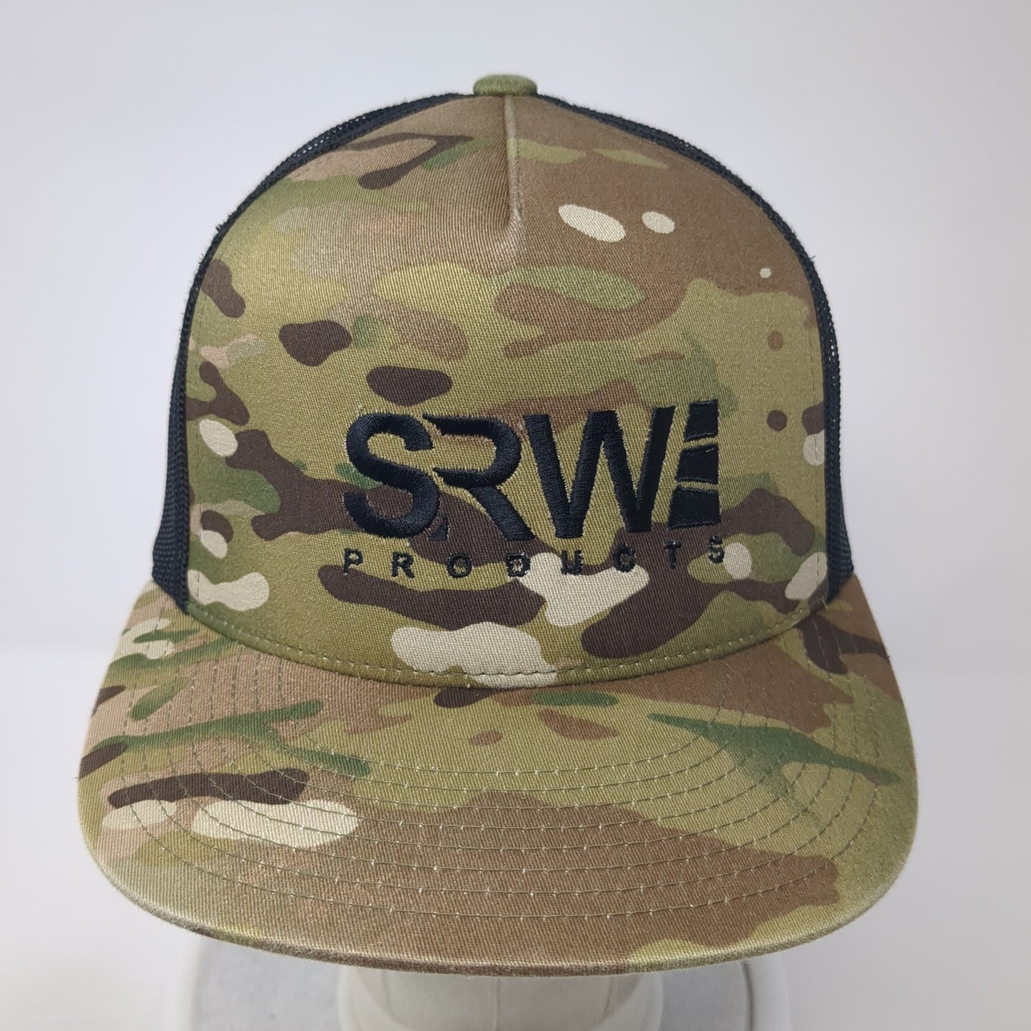 SRW Products Snapback Mesh Back Trucker Hat Multi Camo One Size Yupoong