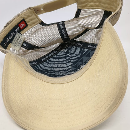 Quiksilver Trucker Hat Beige One Size Mesh Back Snapback Boardshorts Logo
