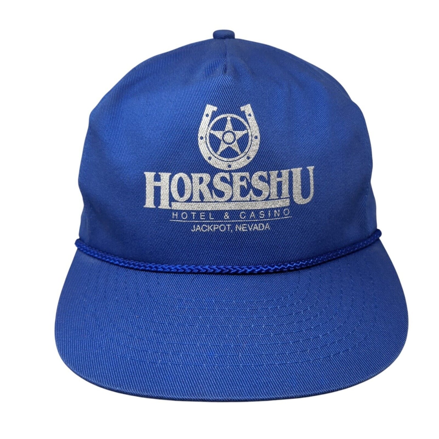 Horseshu Hotel & Casino Jackpot Nevada Snapback Hat Blue OS Adjustable Rope