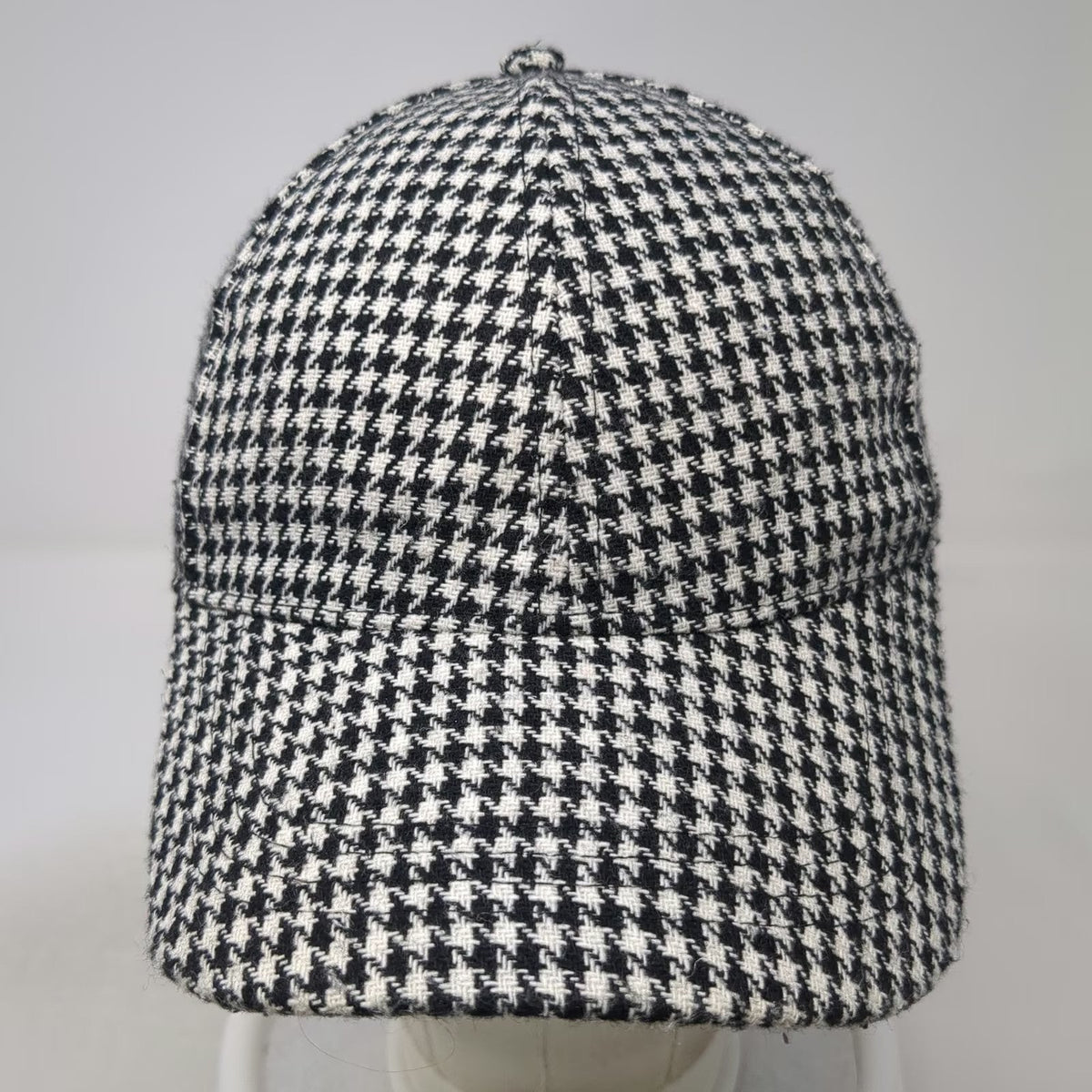 The Hatter Company Baseball Cap Black White One Size Houndstooth Pattern Hat