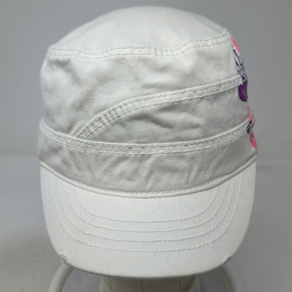 Roxy Army Cap White L All Heart Graphic Black Pink Purple Cotton Hat