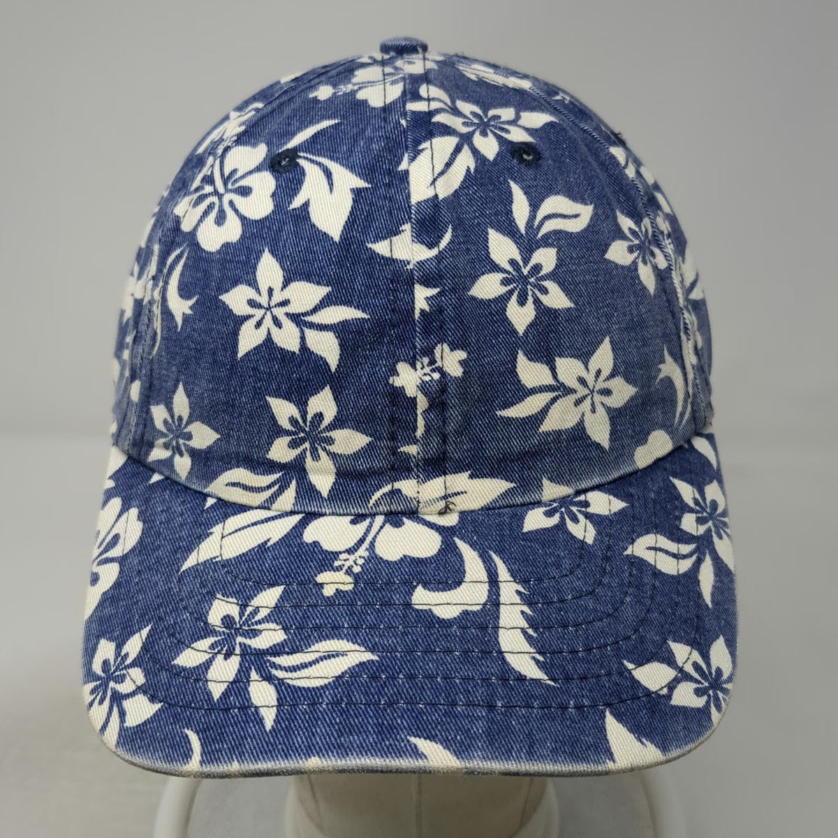 Crazy Shirt Baseball Cap Blue White One Size Floral Hibiscus Hawaii Print Hat