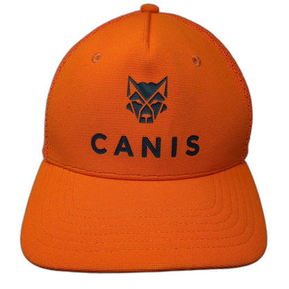 Canis Trucker Hat Orange One Size Mesh Snapback Wolf Logo Be The Wolf Hunting