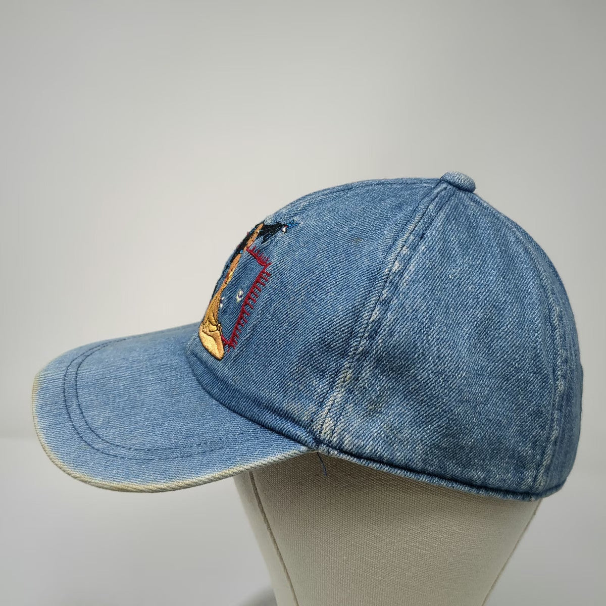 The Disney Store Baseball Cap Blue One Size Denim Pocahontas Meeko Character Hat