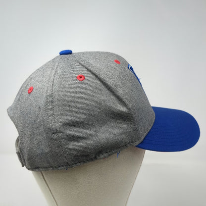 New York Rangers NHL Adidas Gray Blue OSFM Strapback Cap Hat Embroidered Shield