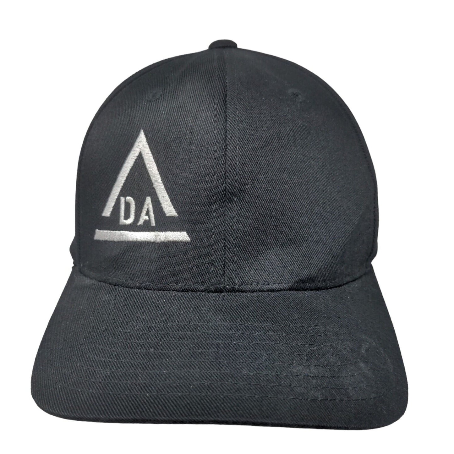 DA Triangle Fitted Hat Black L/XL Embroidered Logo Flexfit Yupoong